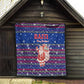 Haiti Christmas Quilt Blue Red Xmas Santa Snowflake and Map - African Pride
