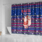 Haiti Christmas Shower Curtain Blue Red Xmas Santa Snowflake and Map - African Pride