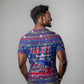 Haiti Christmas T shirt Blue Red Xmas Santa Snowflake and Map - African Pride