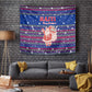 Haiti Christmas Tapestry Blue Red Xmas Santa Snowflake and Map - African Pride