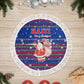 Haiti Christmas Tree Skirt Blue Red Xmas Santa Snowflake and Map - African Pride