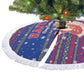 Haiti Christmas Tree Skirt Blue Red Xmas Santa Snowflake and Map - African Pride