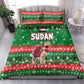 Sudan Christmas Bedding Set Green Red Xmas Camel Snowflake and Coat of Arms - African Pride