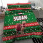 Sudan Christmas Bedding Set Green Red Xmas Camel Snowflake and Coat of Arms - African Pride