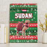 Sudan Christmas Canvas Wall Art Green Red Xmas Camel Snowflake and Coat of Arms - African Pride