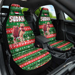 Sudan Christmas Car Seat Cover Green Red Xmas Camel Snowflake and Coat of Arms - African Pride