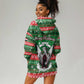 Sudan Christmas Hoodie Dress Green Red Xmas Camel Snowflake and Coat of Arms - African Pride
