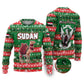 Sudan Christmas Ugly Christmas Sweater Green Red Xmas Camel Snowflake and Coat of Arms - African Pride