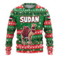Sudan Christmas Ugly Christmas Sweater Green Red Xmas Camel Snowflake and Coat of Arms - African Pride
