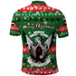 Sudan Christmas Polo Shirt Green Red Xmas Camel Snowflake and Coat of Arms - African Pride