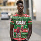 Sudan Christmas Polo Shirt Green Red Xmas Camel Snowflake and Coat of Arms - African Pride