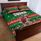 Sudan Christmas Quilt Bed Set Green Red Xmas Camel Snowflake and Coat of Arms - African Pride