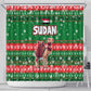 Sudan Christmas Shower Curtain Green Red Xmas Camel Snowflake and Coat of Arms - African Pride