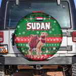 Sudan Christmas Spare Tire Cover Green Red Xmas Camel Snowflake and Coat of Arms - African Pride