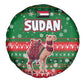 Sudan Christmas Spare Tire Cover Green Red Xmas Camel Snowflake and Coat of Arms - African Pride