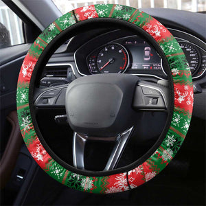 Sudan Christmas Steering Wheel Cover Green Red Xmas Camel Snowflake and Coat of Arms - African Pride