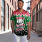 Sudan Christmas Baseball Jersey Red Green Black Xmas Santa Sleigh and Map - African Pride