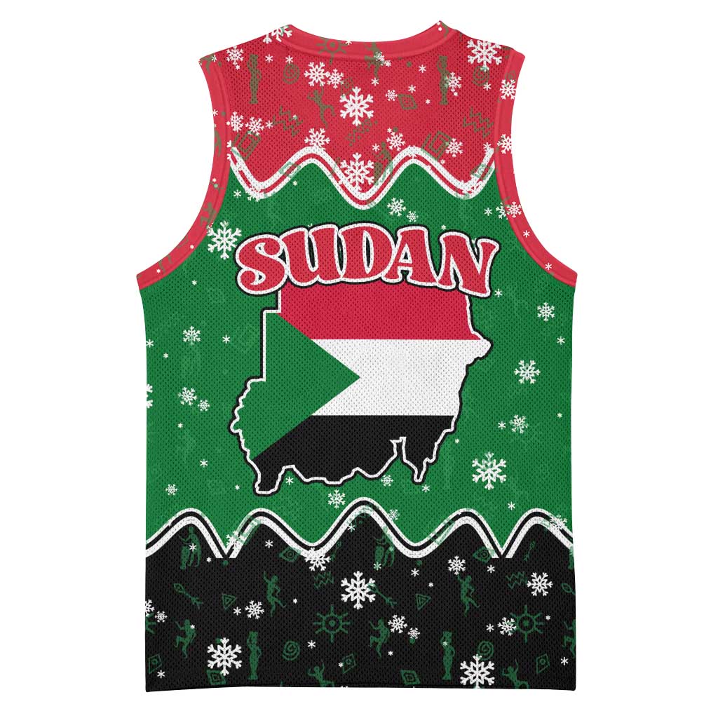 Sudan Christmas Basketball Jersey Red Green Black Xmas Santa Sleigh and Map TS04