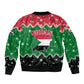 Sudan Christmas Bomber Jacket Red Green Black Xmas Santa Sleigh and Map - African Pride