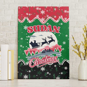 Sudan Christmas Canvas Wall Art Red Green Black Xmas Santa Sleigh and Map - African Pride