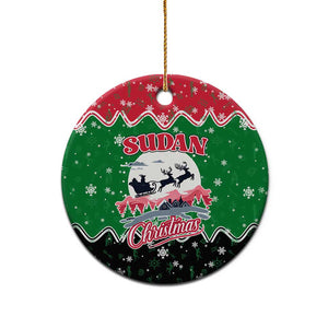 Sudan Christmas Ceramic Ornament Red Green Black Xmas Santa Sleigh and Map - African Pride