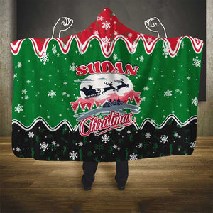 Sudan Christmas Hooded Blanket Red Green Black Xmas Santa Sleigh and Map - African Pride