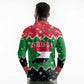 Sudan Christmas Long Sleeve Polo Shirt Red Green Black Xmas Santa Sleigh and Map - African Pride