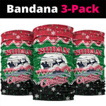 Sudan Christmas Neck Gaiter Red Green Black Xmas Santa Sleigh and Map - African Pride