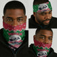 Sudan Christmas Neck Gaiter Red Green Black Xmas Santa Sleigh and Map - African Pride
