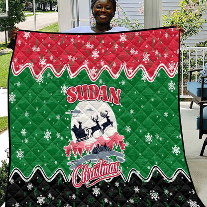 Sudan Christmas Quilt Red Green Black Xmas Santa Sleigh and Map - African Pride