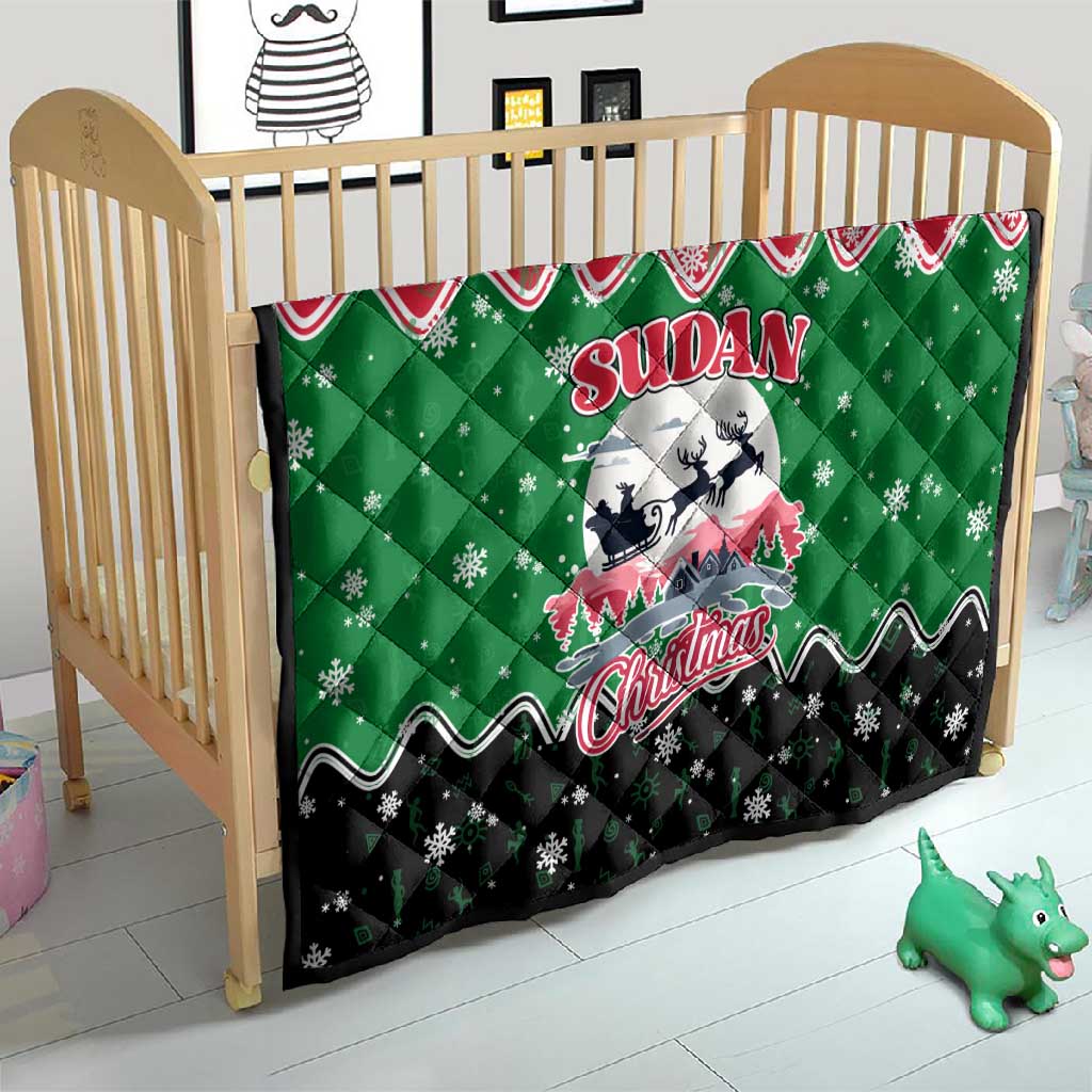 Sudan Christmas Quilt Red Green Black Xmas Santa Sleigh and Map - African Pride
