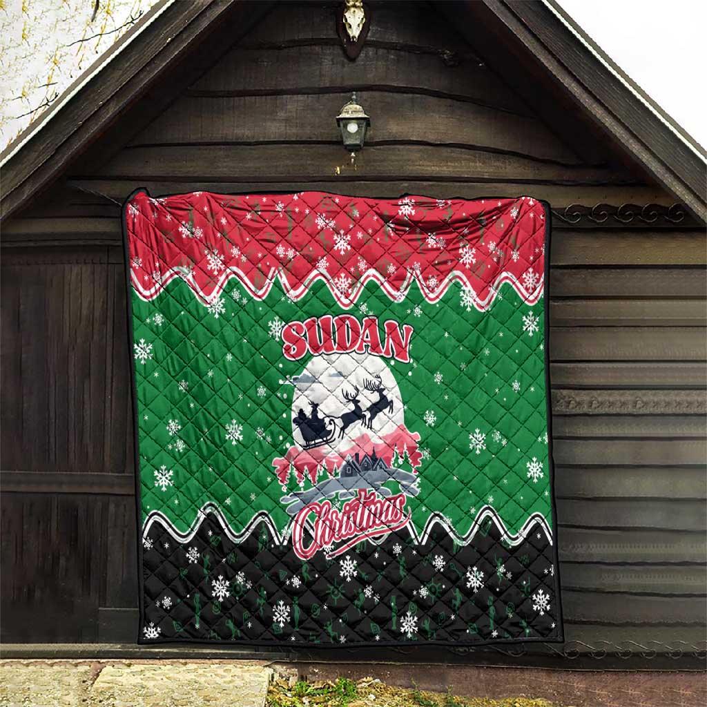 Sudan Christmas Quilt Red Green Black Xmas Santa Sleigh and Map - African Pride
