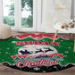 Sudan Christmas Round Carpet Red Green Black Xmas Santa Sleigh and Map - African Pride