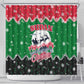 Sudan Christmas Shower Curtain Red Green Black Xmas Santa Sleigh and Map - African Pride