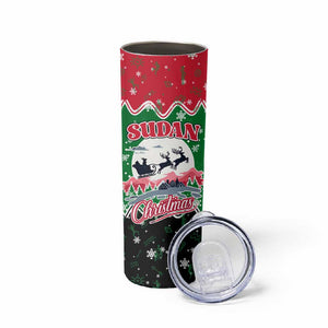 Sudan Christmas Skinny Tumbler Red Green Black Xmas Santa Sleigh and Map - African Pride