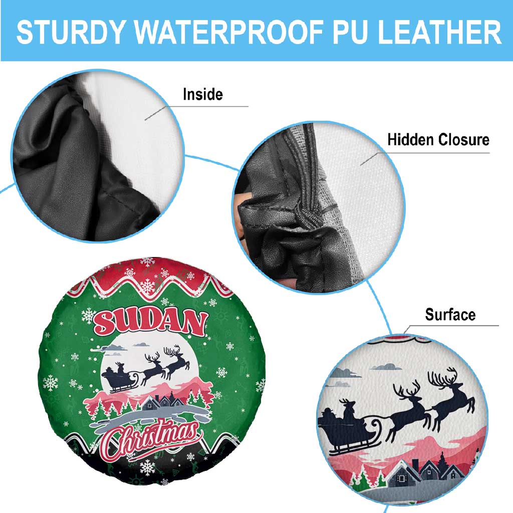Sudan Christmas Spare Tire Cover Red Green Black Xmas Santa Sleigh and Map - African Pride