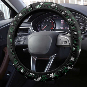 Sudan Christmas Steering Wheel Cover Red Green Black Xmas Santa Sleigh and Map - African Pride
