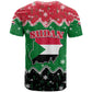 Sudan Christmas T shirt Red Green Black Xmas Santa Sleigh and Map - African Pride