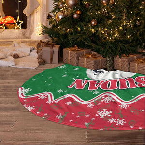 Sudan Christmas Tree Skirt Red Green Black Xmas Santa Sleigh and Map - African Pride