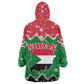Sudan Christmas Wearable Blanket Hoodie Red Green Black Xmas Santa Sleigh and Map - African Pride