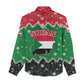 Sudan Christmas Women Casual Shirt Red Green Black Xmas Santa Sleigh and Map - African Pride