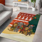 Zambia Christmas Area Rug African Animals Tree Snowflakes and National Emblem - African Pride