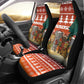 Zambia Christmas Car Seat Cover African Animals Tree Snowflakes and National Emblem - African Pride