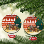 Zambia Christmas Ceramic Ornament African Animals Tree Snowflakes and National Emblem - African Pride