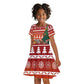 Zambia Christmas Kid Short Sleeve Dress African Animals Tree Snowflakes and National Emblem - African Pride