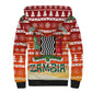 Zambia Christmas Sherpa Hoodie African Animals Tree Snowflakes and National Emblem - African Pride