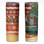 Zambia Christmas Skinny Tumbler African Animals Tree Snowflakes and National Emblem - African Pride