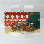 Zambia Christmas Tablecloth African Animals Tree Snowflakes and National Emblem - African Pride