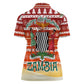 Zambia Christmas Women Polo Shirt African Animals Tree Snowflakes and National Emblem - African Pride
