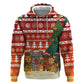 Zambia Christmas Zip Hoodie African Animals Tree Snowflakes and National Emblem - African Pride